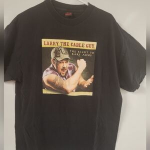 Vintage Larry The Cable Guy Comedy Black Graphic T-Shirt, XL